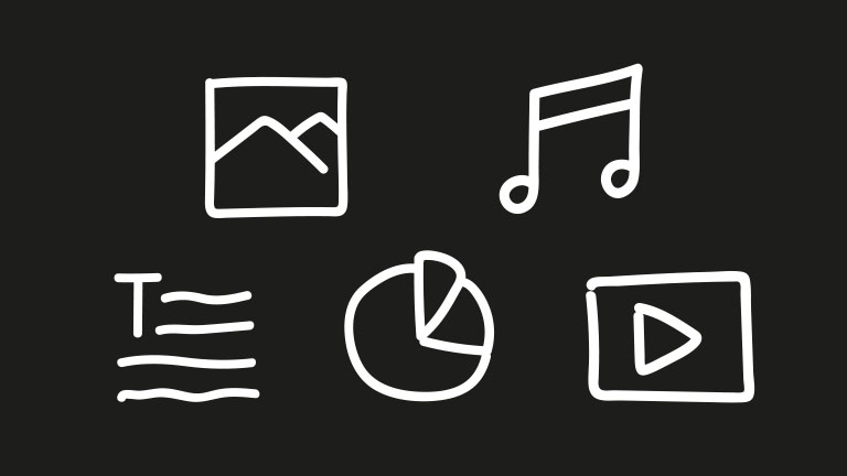 Grafik Icons für die verschiedenen Mediathek-Bereiche