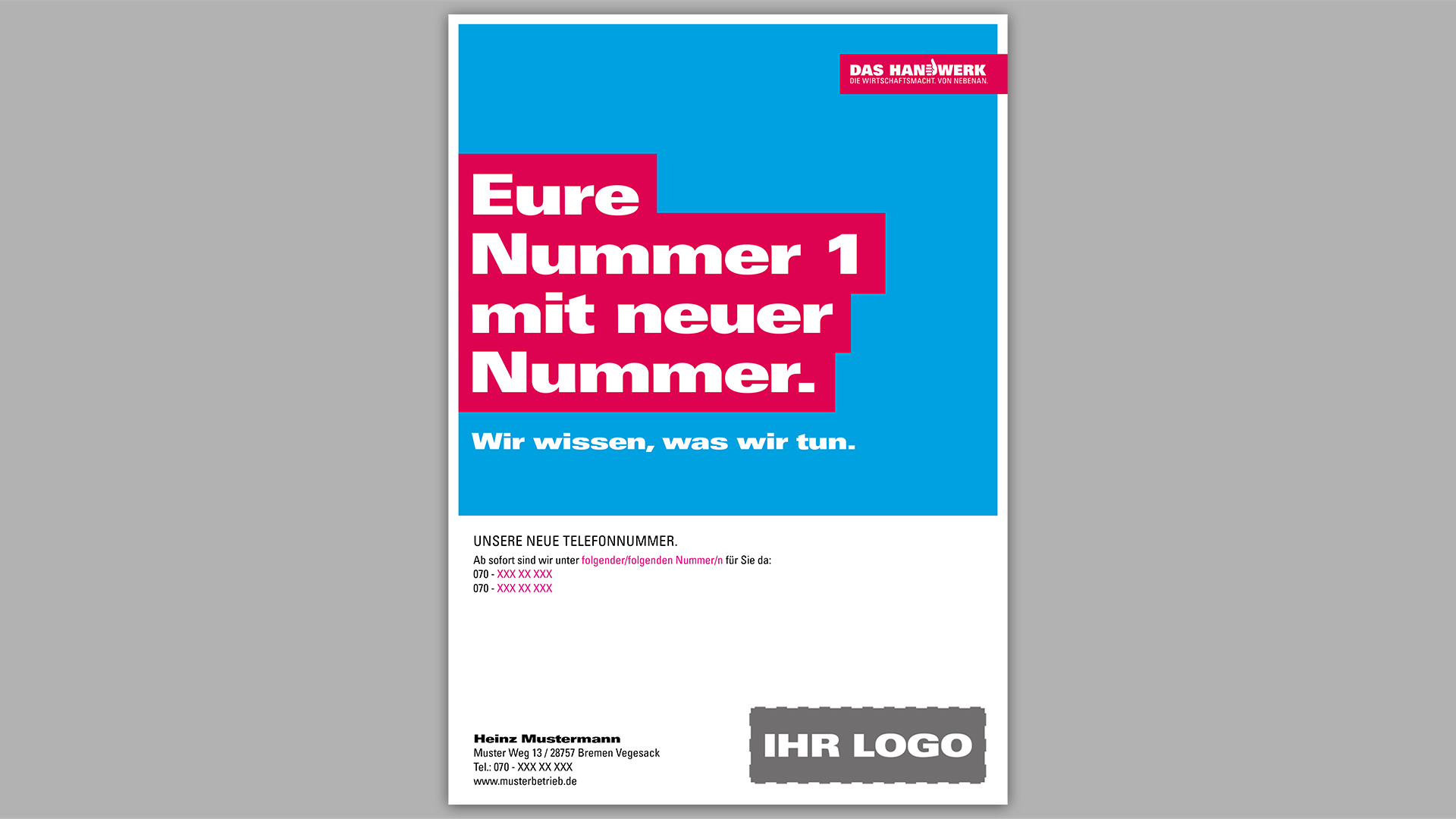 Eure Nummer 1 mit neuer Nummer.