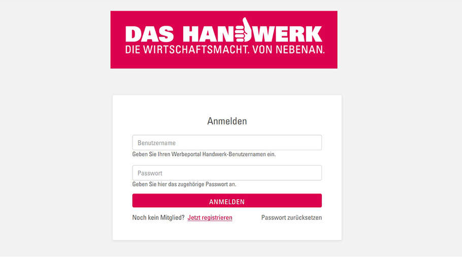 Neuregistrierung Schritt 1