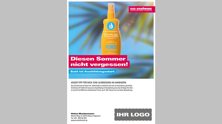 Sportlicher Start ins neue Ausbildungsjahr: Neue Bildmotive und Artikel im Werbeportal 4