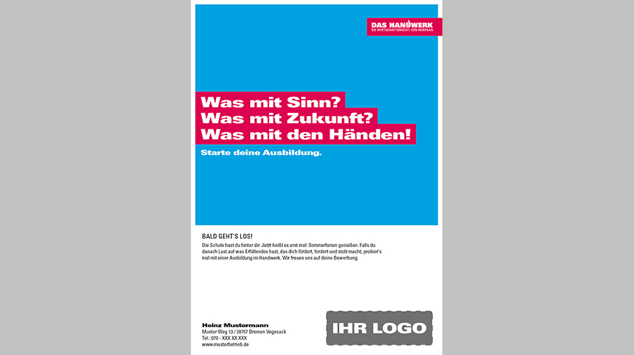Sportlicher Start ins neue Ausbildungsjahr: Neue Bildmotive und Artikel im Werbeportal 6