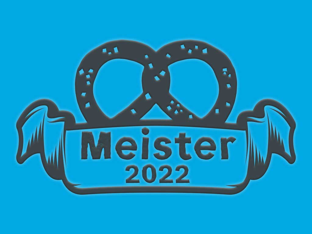 Brezel mit Schriftzug Meister 2022