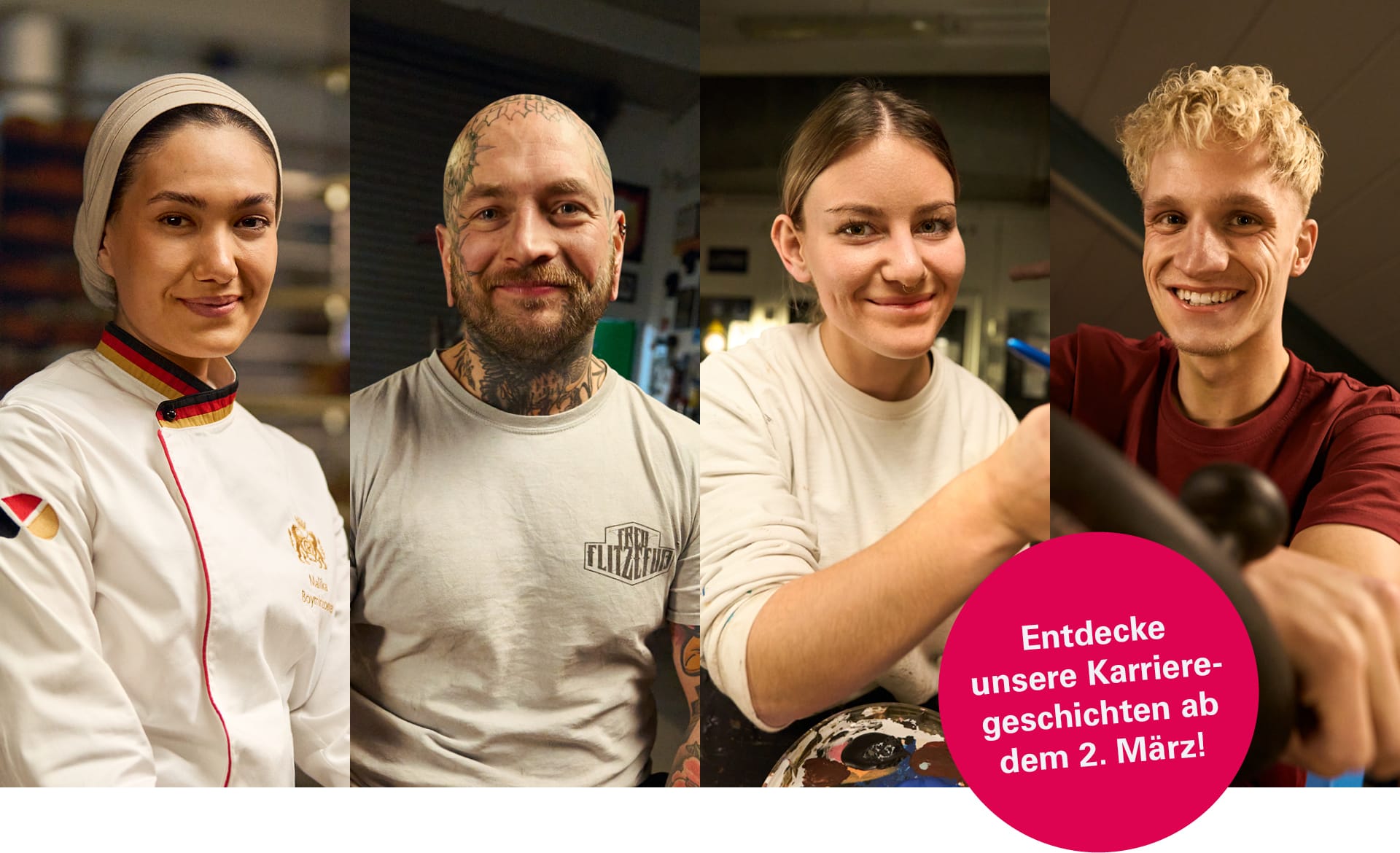Entdecke unsere Karrieregeschichten ab dem 2. März!