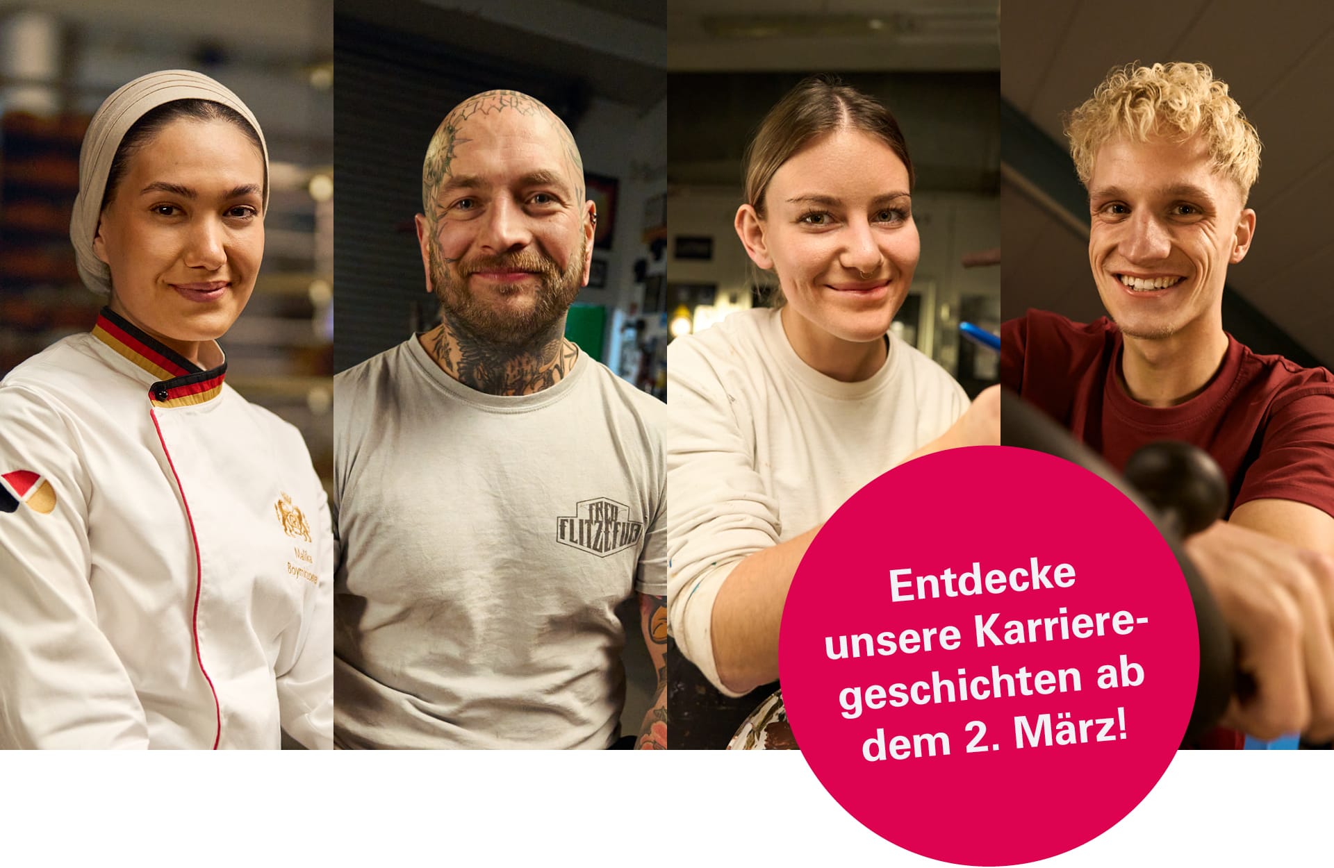 Entdecke unsere Karrieregeschichten ab dem 2. März!