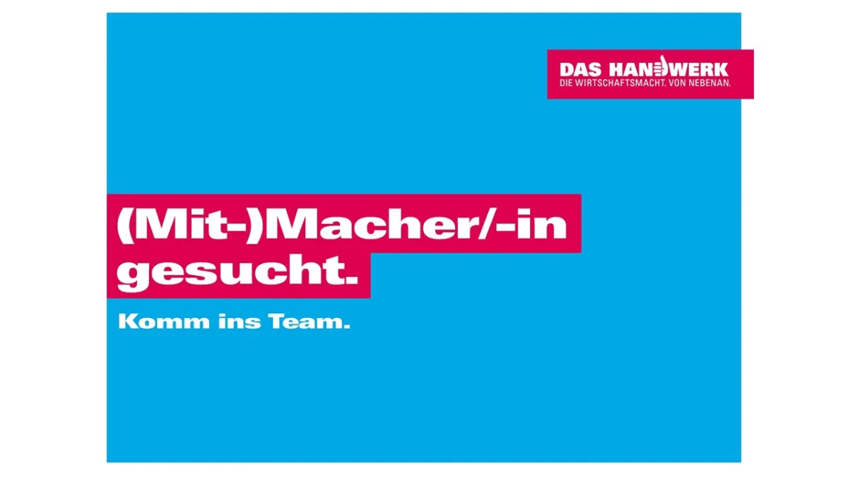 Schild "Mitmacher gesucht" für das Handwerk