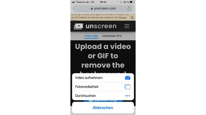 Dort wählen Sie „Upload Clip“ und laden das erstellte Video hoch
