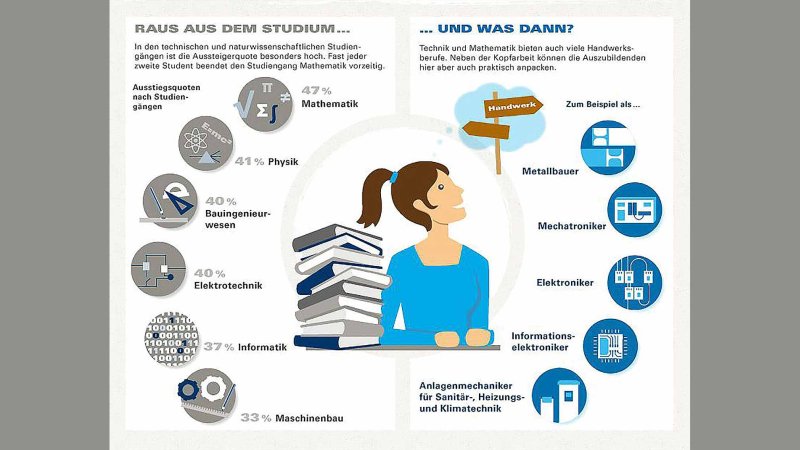 Studienaussteiger Infografik – Raus aus dem Studium und was dann?