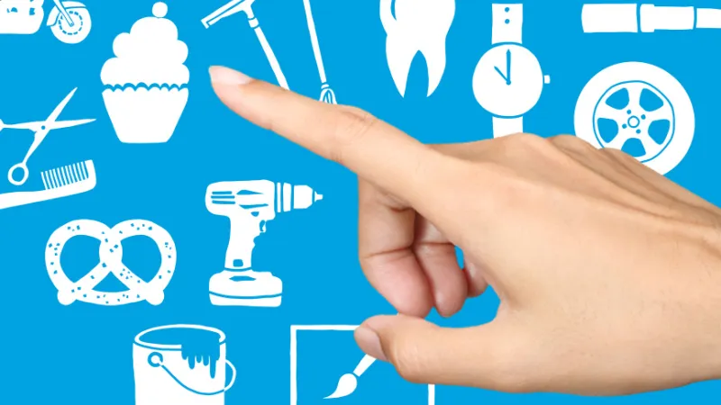 Finger zeigt auf Icon