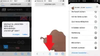 Im nächsten Schritt öffnet sich ein Fenster und Sie wählen auf dem iPhone „Anzeigen, anschließend die „Share“-Taste und die Option „Bild sichern“