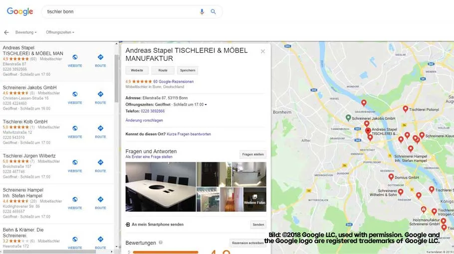 Auszug Google Map