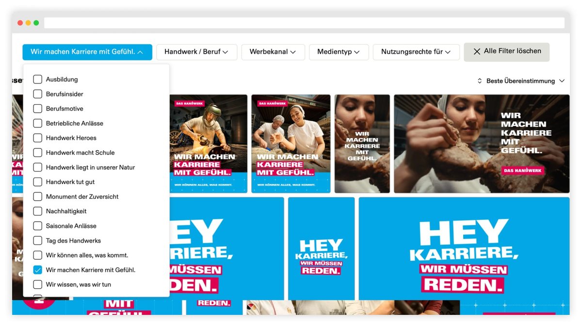Das Handwerk Werbeportal Filter