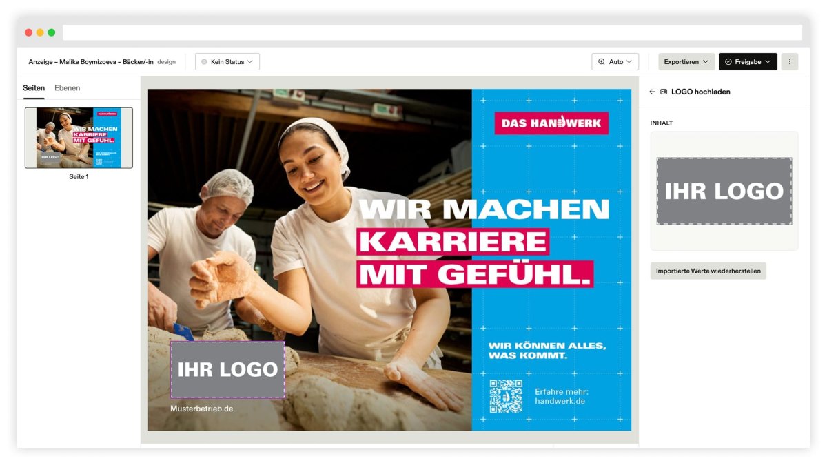 Das Handwerk Werbeportal Layout